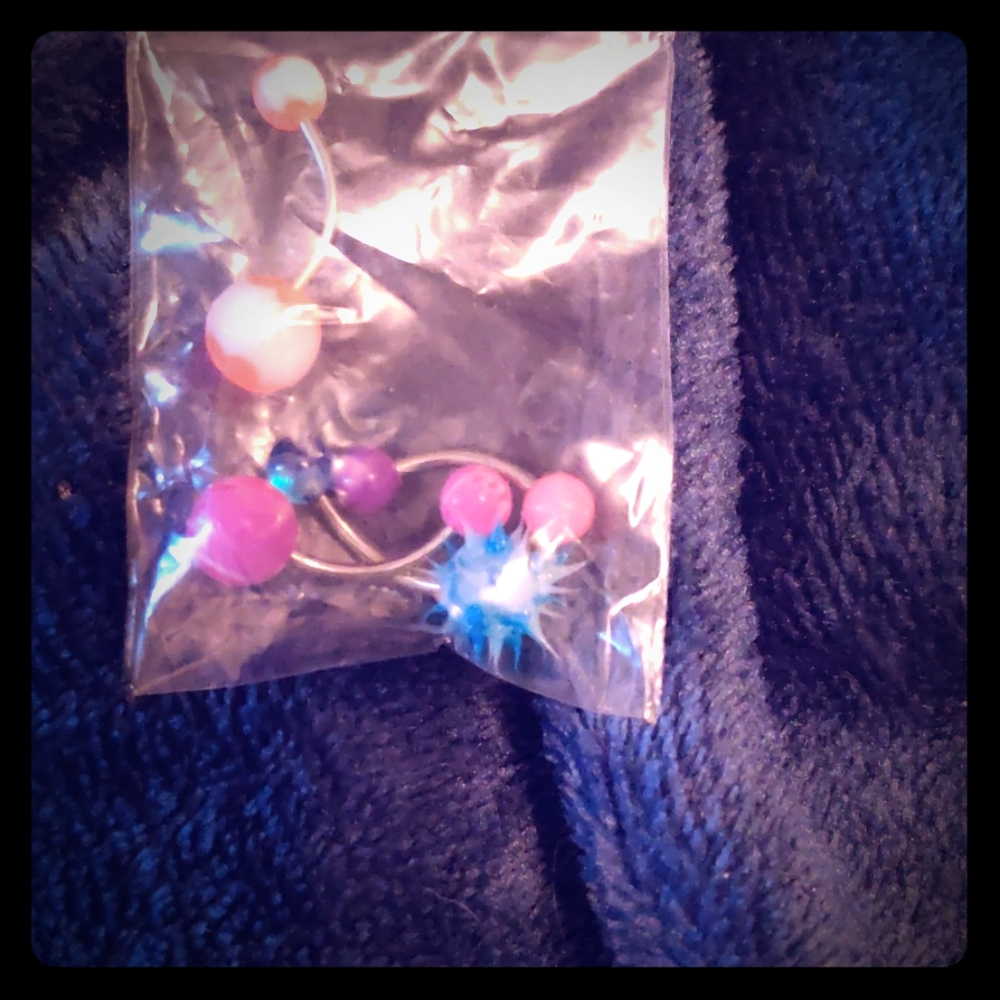 Five different color brand new navel rings